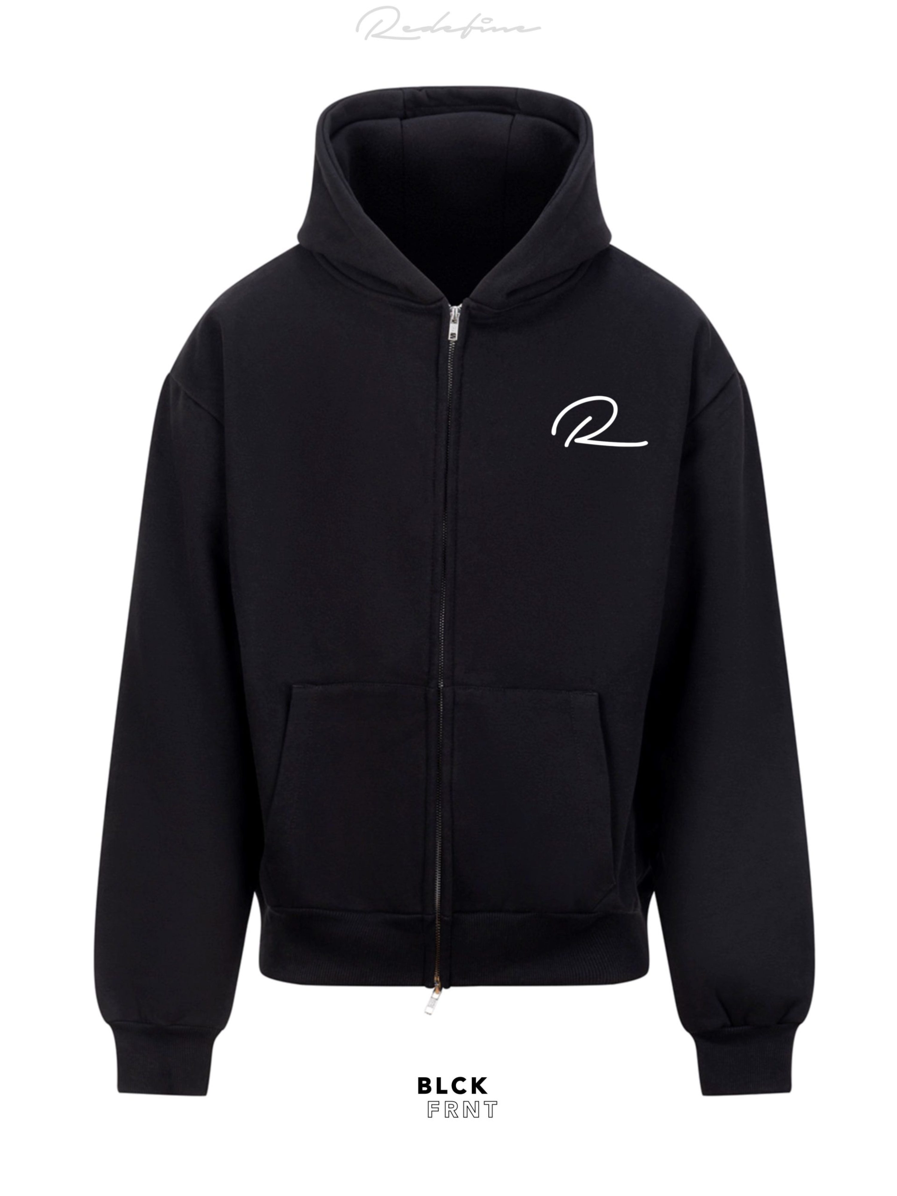 Crest Hoodie Front - Black