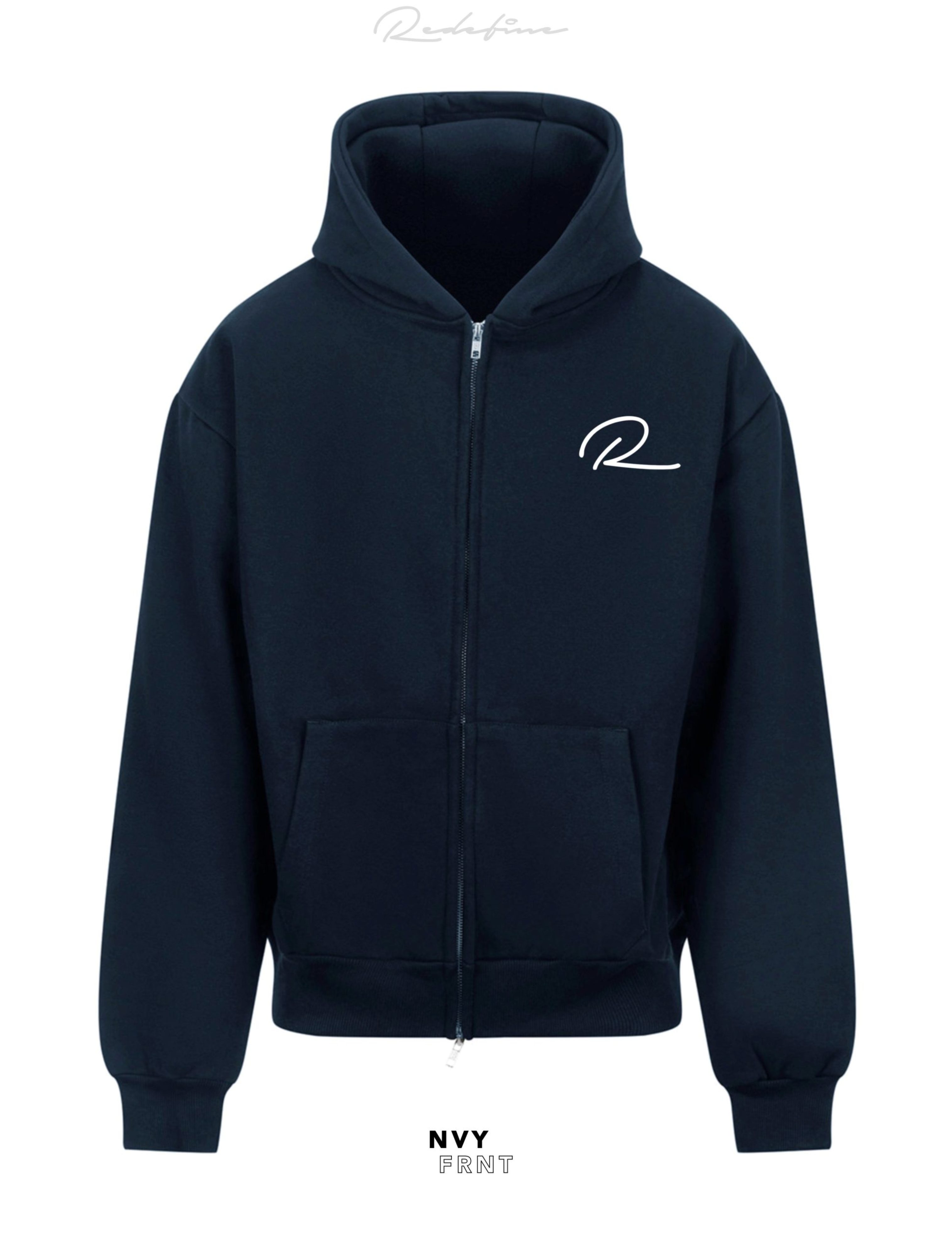Crest Hoodie Front - Navy